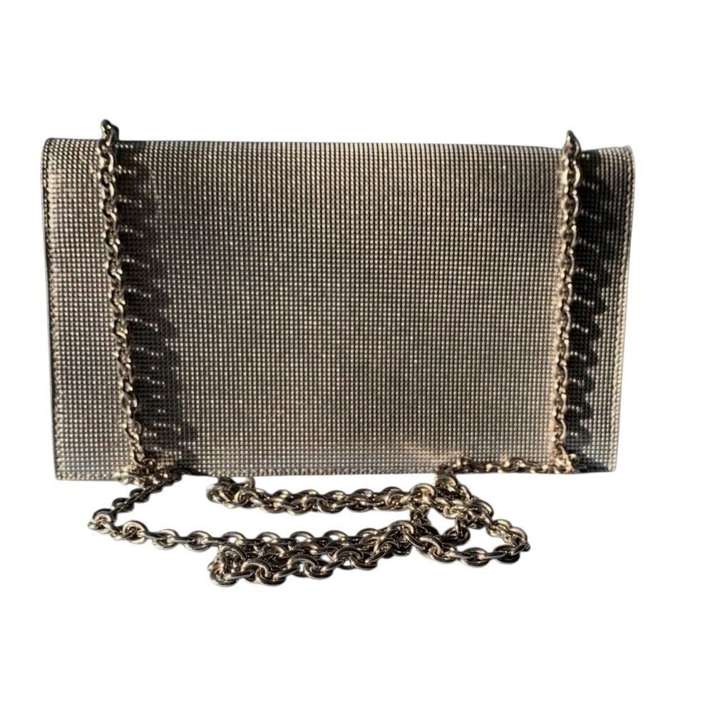 FENDI Metallic Calfskin Wallet On Chain Silver Clutch Purse AUTHENTIC $3800 - Picture 3 of 15